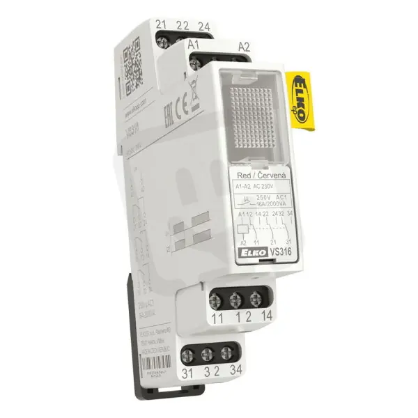 Kup Teď Pomocné relé 3x16A přepínací, AC/DC 24V VS316/24V červená ELKO EP 8595188135771