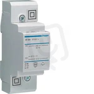 Zvonkový transformátorek 230V/8V- 0,5A 12V- 0,33A (AC) HAGER ST301 Nejlepší Cena