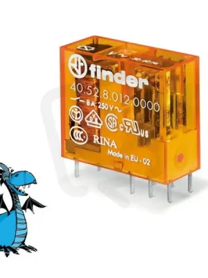 Relé, DIN/PS, 2P/8A, 12V AC FINDER 40.52.8.012.0000 Novinka