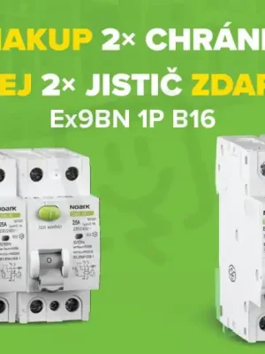 Objednat Nyní Výhodné balení 2x chránič Ex9L-N 2P 25A 30mA + 2x jistič Ex9BN 1P B16