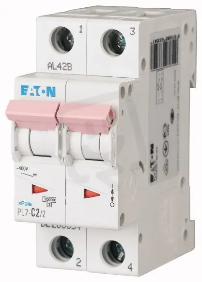 Finální Výprodej Jistič PL7-C2/2, char C, 2-pólový, 10kA, 2A EATON 263354