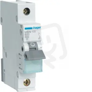 Levný Jistič 1 pól. 20A, charakteristika B, 6 kA /MB120A/ HAGER MBN120