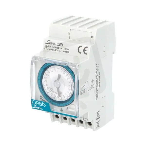 Nejlepší Volba Spínací hodiny ORBIS SUPRA QRD analog. denní 2 5mod. se zálohou na DIN 1000819