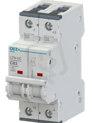 Výhodná Nabídka LTN-UC-6C-2 Jistič In 6A,Ue AC 230/400V/DC 220/440V, ch.C, 2pól, 10 kA OEZ 41863
