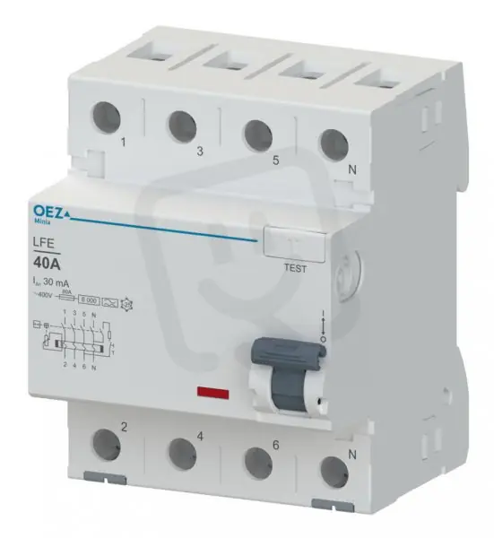 LFE-25-4-300A Proudový chránič 25A AC230/400V 300mA 4pól 6kA typ A OEZ 46403 Víkendová Akce