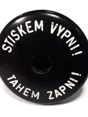 Knoflík ‘‘Tahem zapni/Stiskem vypni‘‘ pro 3P spínače černá ABB D60069 Novinka