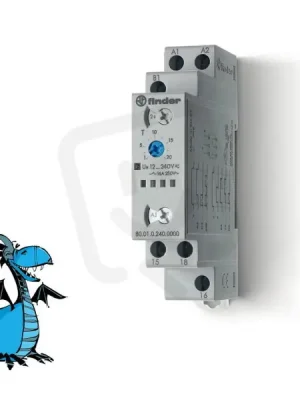 Časové relé, MF, 1P/16A, 12-240V AC/DC, 100ms-20h FINDER 80.01.0.240.0000 Časově Omezené