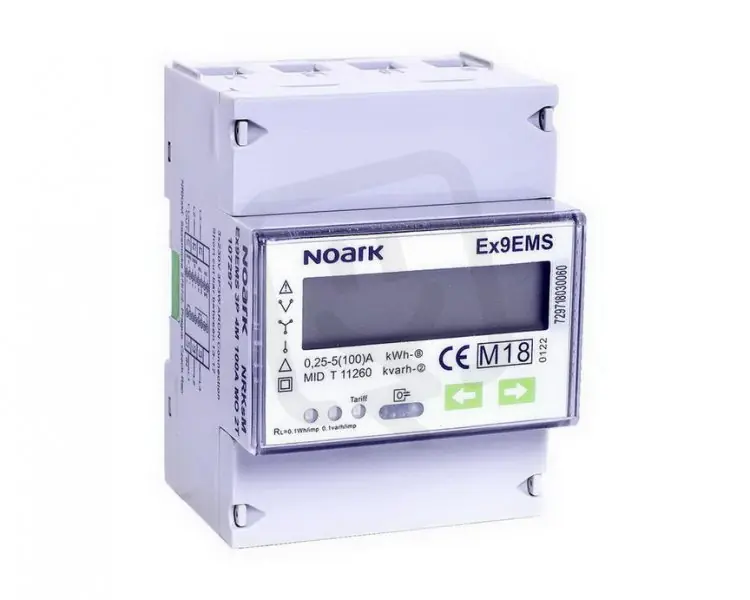 Smart Elektroměr NOARK 107295 EX9EMS 3P 4M 100 A 2-tarifní LCD displej Víkendová Akce