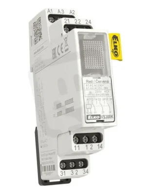 Vysoce Kvalitní Pomocné relé 3x8A přepínací, AC 230V, AC/DC 24V VS308K/bílá ELKO EP