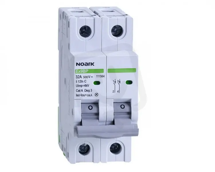Instalační jistič NOARK 111564 EX9BP 6 kA pro PV, char. C, 30 A, 500 V DC, 2pól Ihned K Objednání