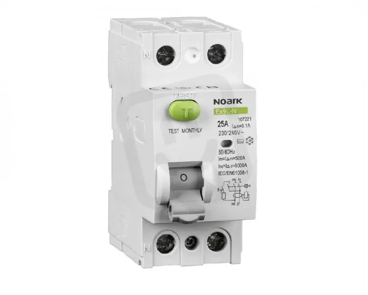 Nejlepší Cena Proudový chránič NOARK 108348 EX9L-N 6kA, 2-pól, 16A, 30mA, typ A