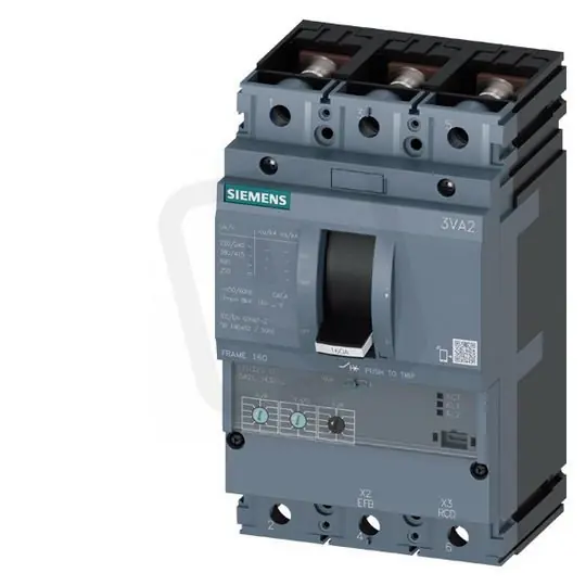 Aktuální Jistič 3VA21, 160A 55kA/415V, Ir 63÷160A,Ii (1,5÷10)x In, 3pól, přední přívod