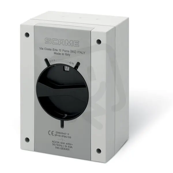 Horká Nabídka Průmyslový spínač ISOLATOR plastový 80A 2P IP65 standard SCAME 590.GE8002