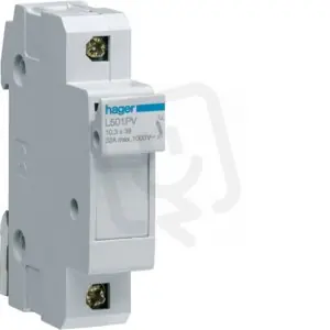 Odpojovač válcových pojistek velikosti 10x38 1-pól. do 32A/1000V DC HAGER L501PV Rychlé Dodání