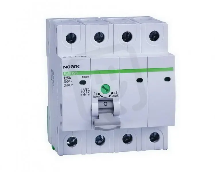 Horká Nabídka Instalační vypínač NOARK 100884 EX9I125 šířka 4 moduly, 4pól, 100A