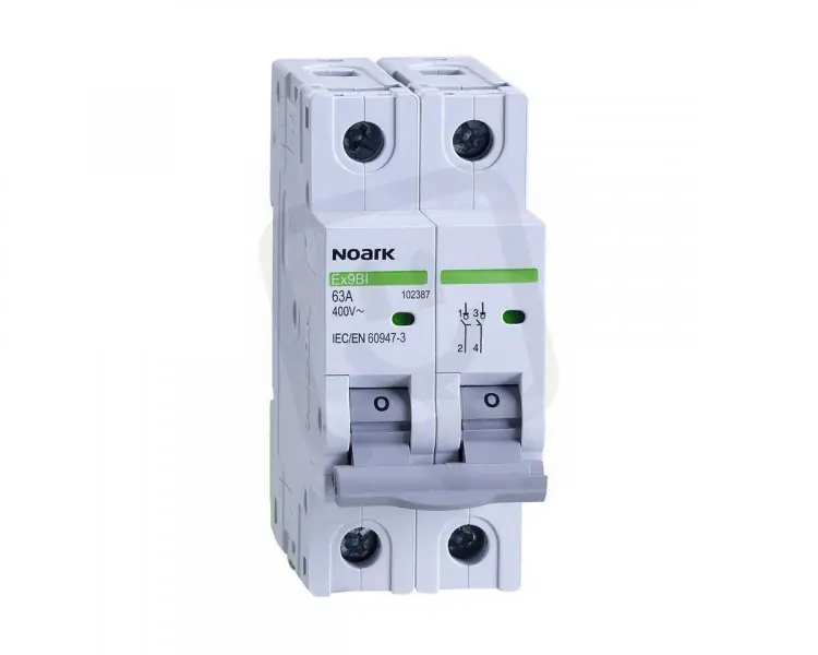Instalační vypínač NOARK 102385 EX9BI šířka 2 moduly, 2pól, 32A Cenový Hit