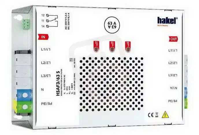 Horká Nabídka Dvoustupňový svodič přepětí HSAF3/63 S SPD typ 3 s VF filtrem HAKEL 30192