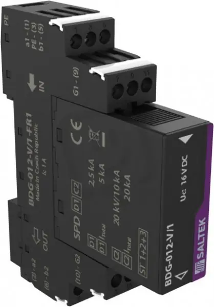 Cenově Výhodný BDG-012-V/1-FR1 svodič bleskových proudů PE 12V DC max. 1 A SALTEK A05705