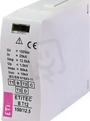 Novinka ETI Modul svodiče přepětí MOD.ETITEC B T12 150/12,5,25kA, 60kA, 12,5kA, 150V AC