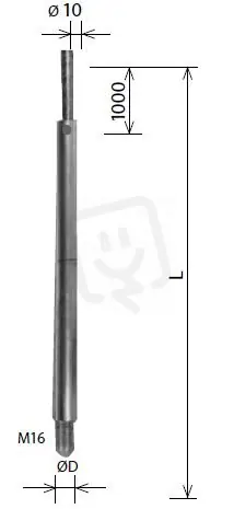 Autentický Jímací tyč do betonového podstavce JP 20/M16 pr. 18/10 AlMgSi Kovoblesk 26314