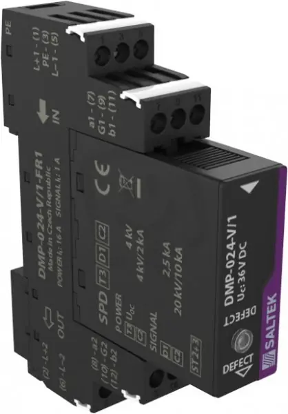 DMP-024-V/1-FR1 přepěťová ochrana signálové linky a napájení 24VDC SALTEK A05799 Jen Po Omezenou Doba