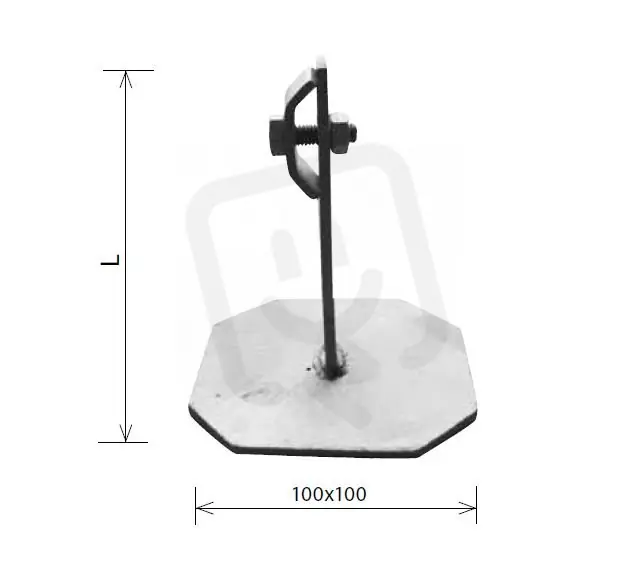 Podpěra vedení na ploché střechy PV 21 nalepovací ocel/M8 L100mm Kovoblesk 20947 Bezpečná Platba