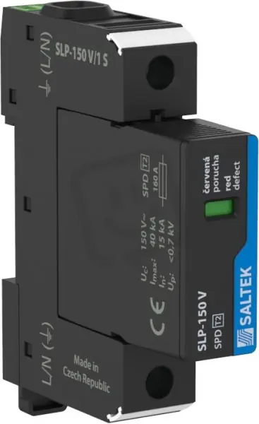 Odeslání Ihned SLP-150 V/1 S svodič přepětí TN/TT s napětím do 150VAC 40kA (8/20) SALTEK A05186