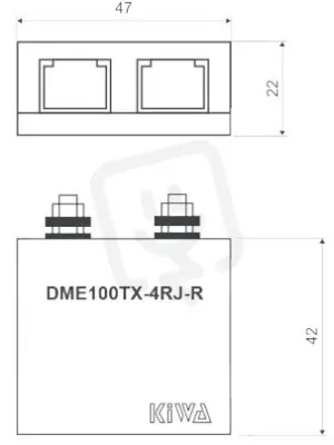 Cenová Bomba Přepěťová ochrana pro sítě Ethernet, montáž na DIN lištu DME100TX-4RJ-R TS35