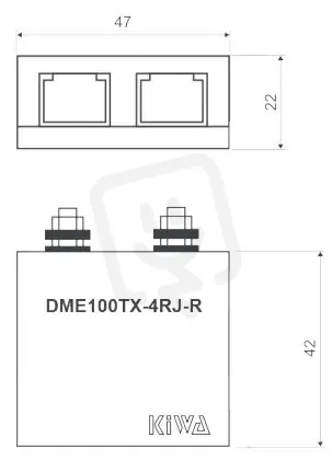 Cenová Bomba Přepěťová ochrana pro sítě Ethernet, montáž na DIN lištu DME100TX-4RJ-R TS35