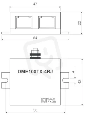 Hit Sezóny Přepěťová ochrana pro sitě Ethernet, 100BASET KIWA DME100TX-4RJ ETHERNE
