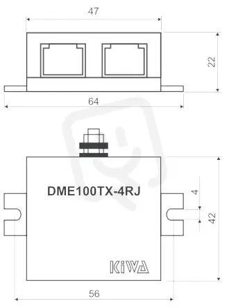 Hit Sezóny Přepěťová ochrana pro sitě Ethernet, 100BASET KIWA DME100TX-4RJ ETHERNE