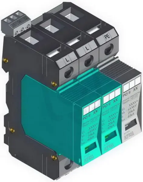 Rychlé Dodání Přepěťová ochrana PO II 2+1 R 280V/40kA, modulární, vyměnitelná, C+D