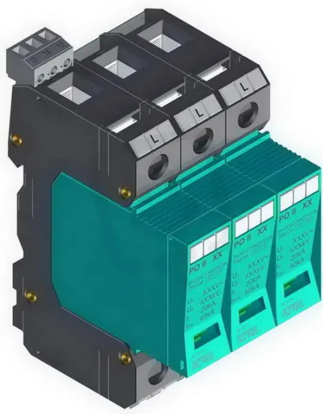 Přepěťová ochrana PO II 3 R 550V/40kA, modulární, vyměnitelná, C+D Jen Po Omezenou Doba