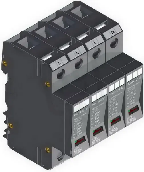 Expresní Doručení Přepěťová ochrana POm I 4 LCF 50kA 280V/12,5kA, modulární, monoblok, B+C+D