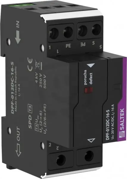 DPF-012DC-16-S přepěťová ochrana napájení s vf filtrem 12V AC i DC SALTEK A06664 Cenový Hit
