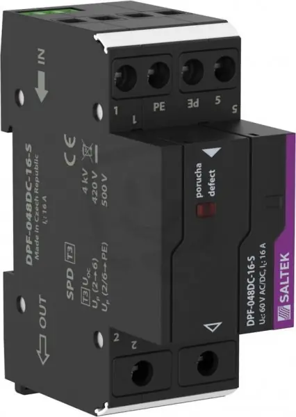 Speciální Cena DPF-048DC-16-S přepěťová ochrana napájení s vf filtrem 48V AC i DC SALTEK A06666