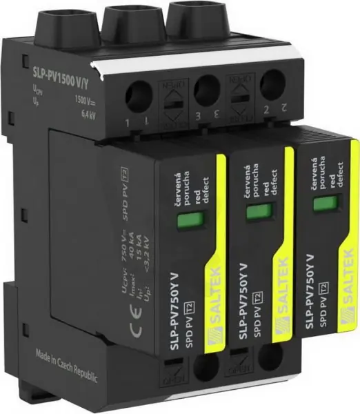 SLP-PV1500 V/Y svodič přepětí pro FVE do 1500V DC 40 kA (8/20) SALTEK A04304 Akční Nabídka