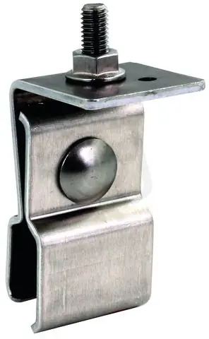 Nová Kolekce Držák pro kovovou střechu s hranatým falcem (Zambelli RIB-ROOF) 18/22mm Nerez
