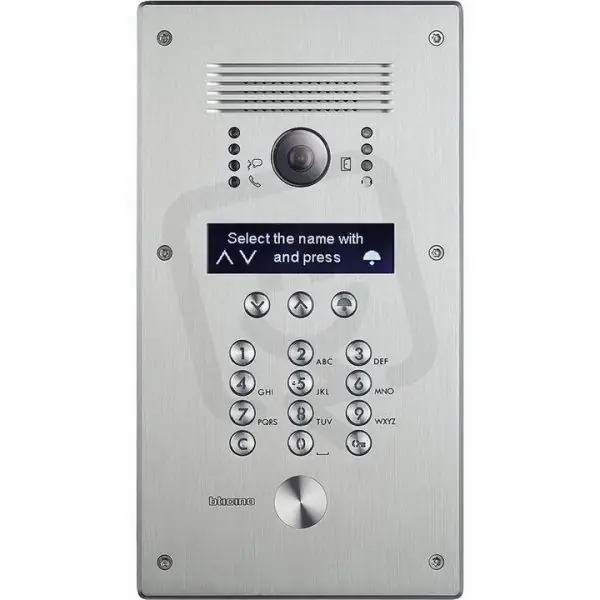 LINEA 300 - ANTIVANDAL INOX VIDEO PANEL S NUMERICKOU KLÁVESNICÍ BTICINO 308040 Zlevněný
