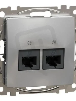 Tovární Cena Sedna D/E Datová zásuvka 2xRJ45 kat. 6A UTP, Aluminium SCHNEIDER SDD113467