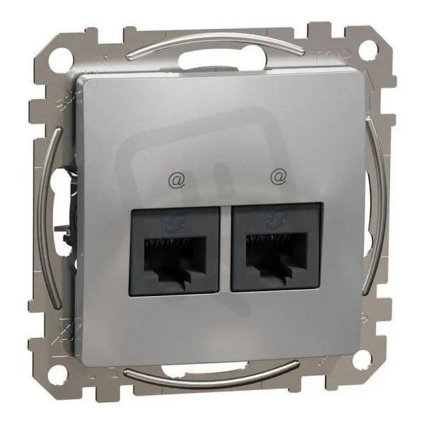 Tovární Cena Sedna D/E Datová zásuvka 2xRJ45 kat. 6A UTP, Aluminium SCHNEIDER SDD113467