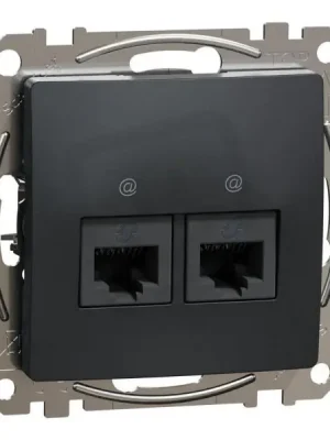 Sedna D/E Datová zásuvka 2xRJ45 kat. 6A UTP, Antracit SCHNEIDER SDD114467 Must-Have