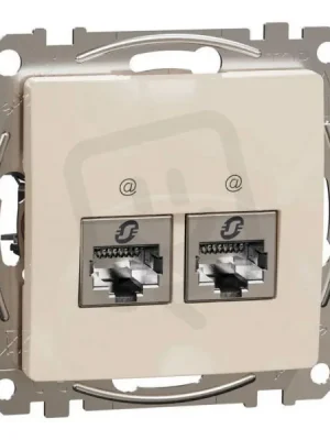 Cenově Výhodný Sedna D/E Datová zásuvka 2xRJ45 kat. 6 STP, Béžová SCHNEIDER SDD112462S