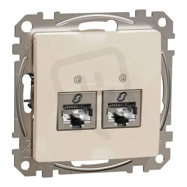 Cenově Výhodný Sedna D/E Datová zásuvka 2xRJ45 kat. 6 STP, Béžová SCHNEIDER SDD112462S