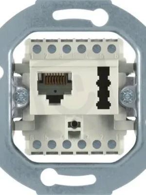 Zásuvk datová RJ45 + telefonní 6 F+N modul přístroje krémová mat BERKER 458802 Autentický