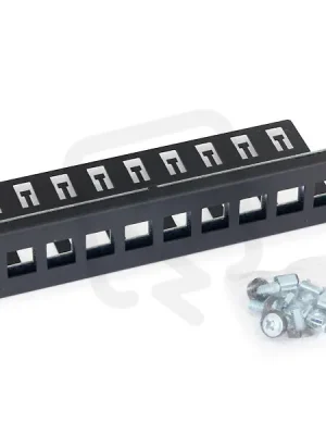 10‘‘ modulární patch panel 1U, 10ks keystone,14,8x17,5mm TRITON RAB-PP-X03-C1 Nejprodávanější