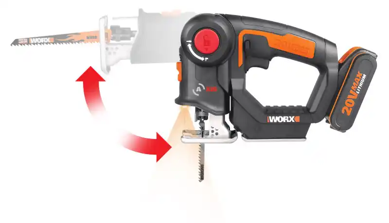 Kup Teď WX550 – Aku dvojkombinace – ocaska + přímočará pila, 1×2.0Ah – Powershare