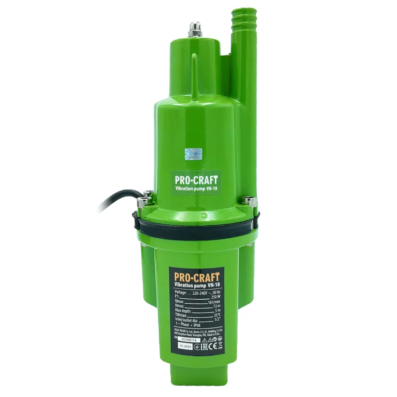Vibrační čerpadlo Procraft VN-18 sada s hadicí 15m 3/4" PR-4GH1915 SVN-18 Výhodná Nabídka