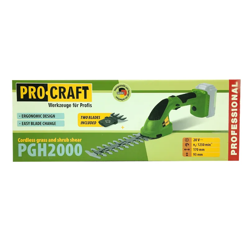 Aku nůžky na trávu Procraft PGH2000 (bez baterie a nabíječky) PGH2000 Sezónní Sleva