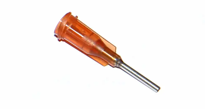 Lepené dávkovací jehly s nerezovou kanylou 12,7mm oranžovo-žlutá 15G 1ks Nízká Cena